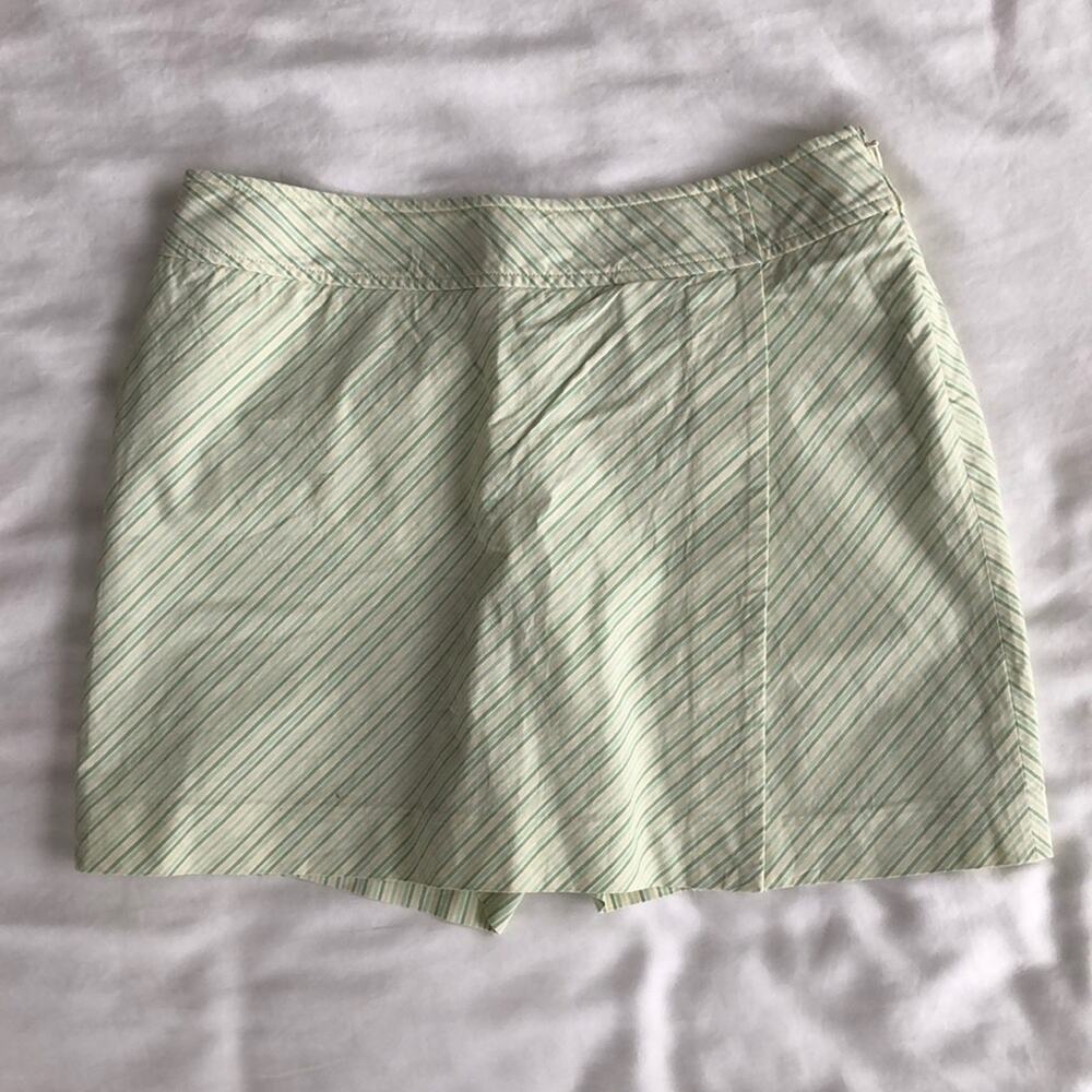 Ann Taylor Green and Yellow Striped Skort, Size 4P
